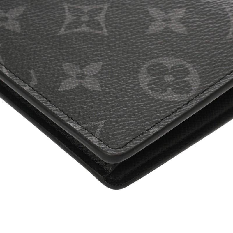 LOUIS VUITTON ルイヴィトン モノグラムエクリプス ポルトフォイユブラザ 黒/グレー M61697 メンズ モノグラムキャンバス 長財布 新同 中古 銀蔵