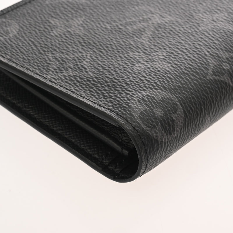 LOUIS VUITTON ルイヴィトン モノグラムエクリプス ポルトフォイユブラザ 黒/グレー M61697 メンズ モノグラムキャンバス 長財布 新同 中古 銀蔵