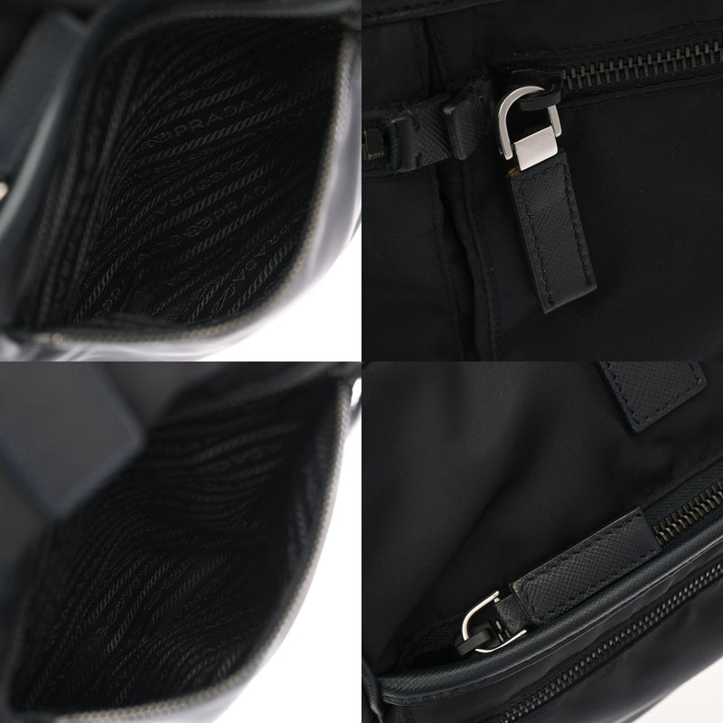 PRADA プラダ 2WAY トートバッグ ネイビー 2VG860 レディース テスート/サフィアーノレザー ハンドバッグ ABランク 中古 銀蔵