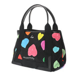 BALENCIAGA バレンシアガ ネイビーカバス S ハート柄 ブラック/マルチカラー 339933 レディース キャンバス レザー ハンドバッグ Aランク 中古 銀蔵
