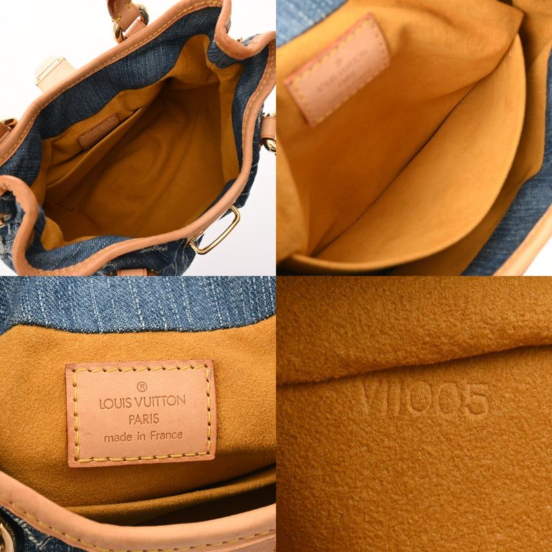 LOUIS VUITTON ルイヴィトン モノグラムデニム ミニプリーティ ブルー 