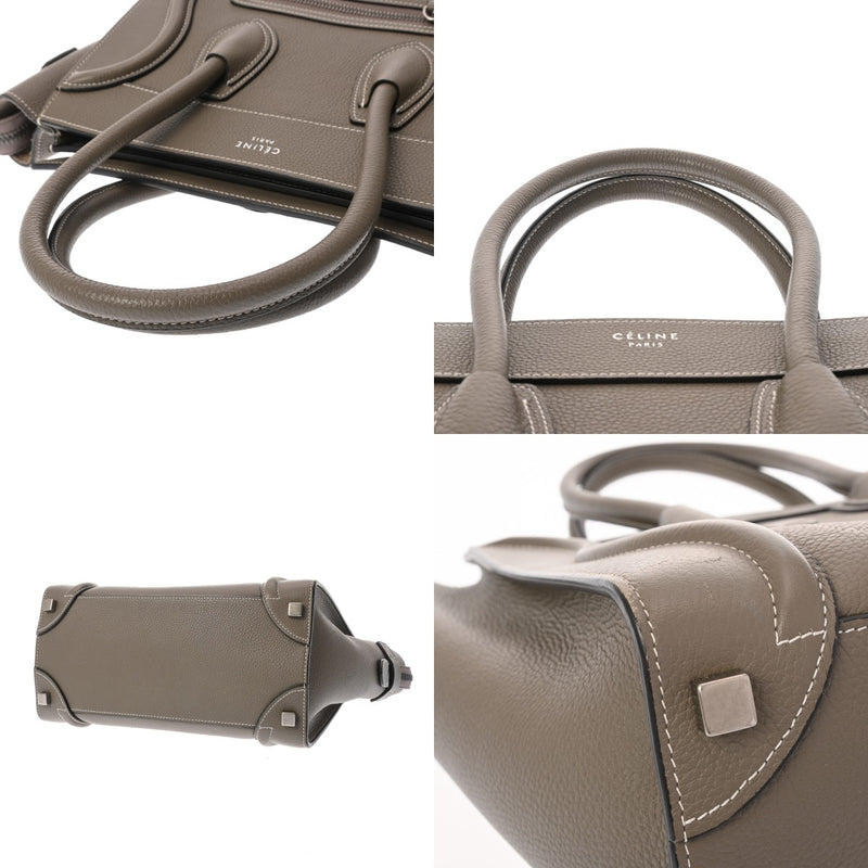 CELINE セリーヌ ラゲージ マイクロショッパー スリ 189793DRU.09S0 レディース ドラムドカーフスキン ハンドバッグ ABランク 中古 銀蔵