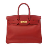 HERMES エルメス バーキン 35 ルージュビフ □B刻印(1998年頃) ユニセックス アルデンヌ ハンドバッグ ABランク 中古 銀蔵