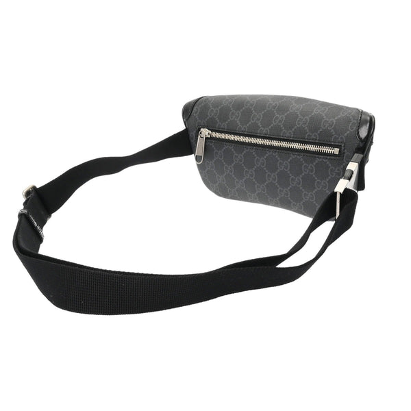GUCCI グッチ インターロッキング ベルトバッグ ブラック 682933 ユニセックス GGスプリームキャンバス レザー ウエストバッグ Aランク 中古 銀蔵