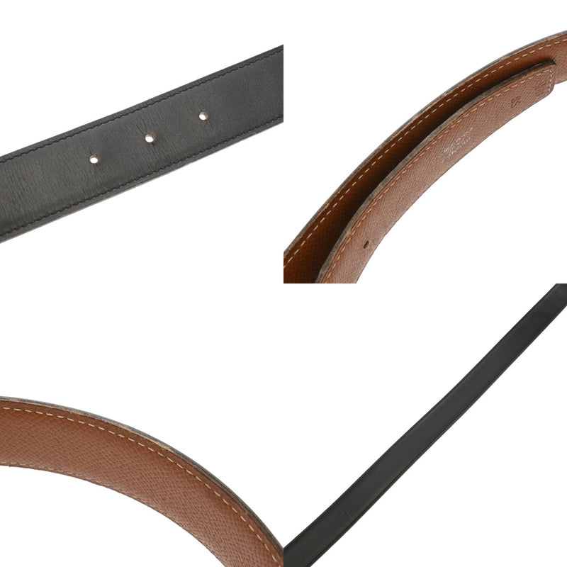 HERMES エルメス トゥアレグバックル サイズ85 ブラック/ゴールド □A刻印(1997年頃) メンズ ボックスカーフ クシュベル ベルト Bランク 中古 銀蔵