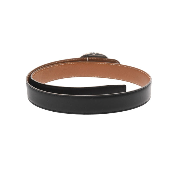 HERMES エルメス トゥアレグバックル サイズ85 ブラック/ゴールド □A刻印(1997年頃) メンズ ボックスカーフ クシュベル ベルト Bランク 中古 銀蔵