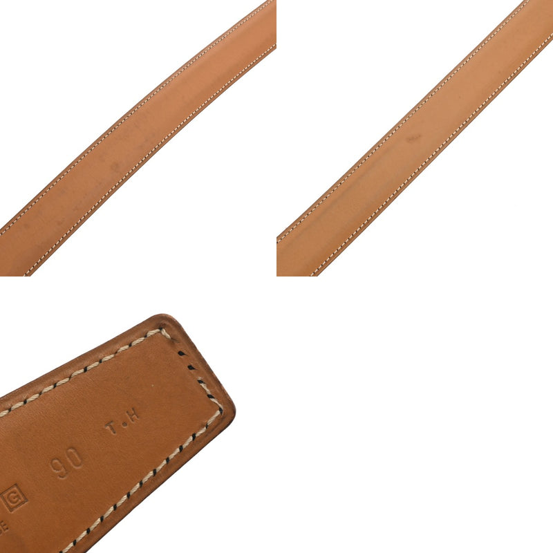 HERMES エルメス Hベルト トゥアレグバックル サイズ90cm ブラック/ナチュラル □G刻印(2003年頃) メンズ ボックスカーフ ヴォースイフト ベルト Bランク 中古 銀蔵