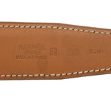 HERMES エルメス Hベルト トゥアレグバックル サイズ90cm ブラック/ナチュラル □G刻印(2003年頃) メンズ ボックスカーフ ヴォースイフト ベルト Bランク 中古 銀蔵