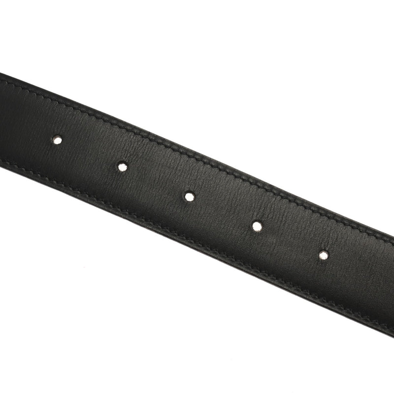 HERMES エルメス Hベルト トゥアレグバックル サイズ90cm ブラック/ナチュラル □G刻印(2003年頃) メンズ ボックスカーフ ヴォースイフト ベルト Bランク 中古 銀蔵