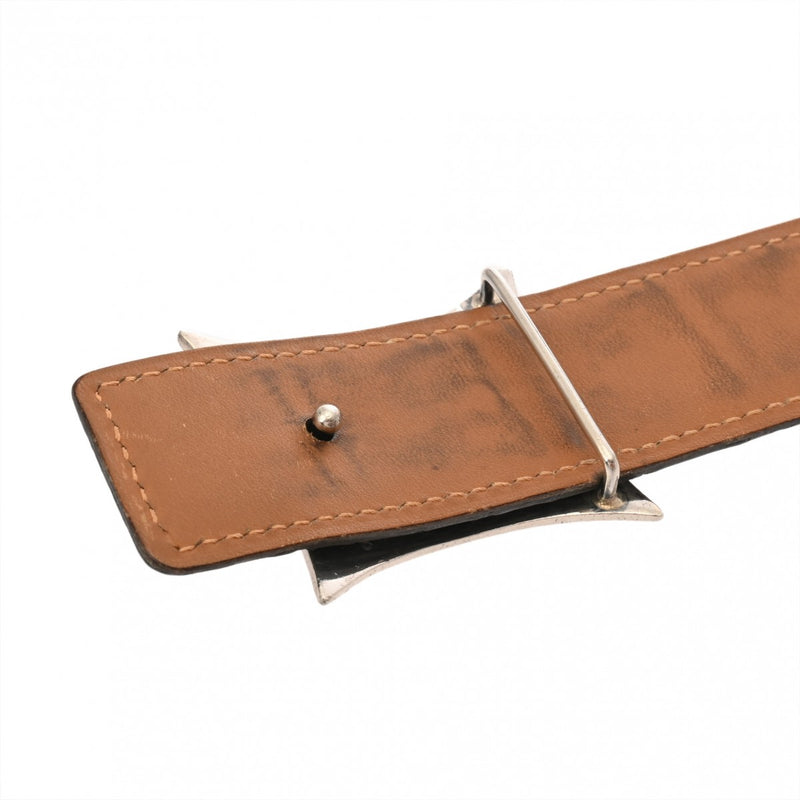 HERMES エルメス トゥアレグバックル サイズ85 ブラック/ゴールド □C刻印(1999年頃) メンズ アリゲーター ボックスカーフ ベルト Bランク 中古 銀蔵