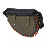 CHRISTIAN DIOR クリスチャンディオール サドルバッグ Sacaiコラボ カーキ/ネイビー 1ADCA374 ユニセックス ナイロン レザー ボディバッグ Aランク 中古 銀蔵