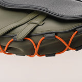 CHRISTIAN DIOR クリスチャンディオール サドルバッグ Sacaiコラボ カーキ/ネイビー 1ADCA374 ユニセックス ナイロン レザー ボディバッグ Aランク 中古 銀蔵