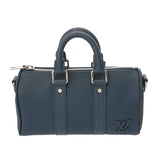 LOUIS VUITTON ルイヴィトン アエログラム キーポル XS ブルー M81003 メンズ レザー ハンドバッグ Aランク 中古 銀蔵