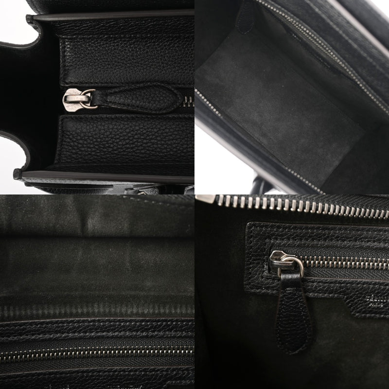 CELINE セリーヌ ラゲージ マイクロショッパー ブラック 189793 レディース ドラムカーフ ハンドバッグ Aランク 中古 銀蔵