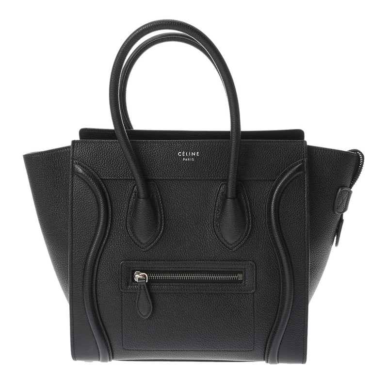 CELINE セリーヌ ラゲージ マイクロショッパー ブラック 189793 レディース ドラムカーフ ハンドバッグ Aランク 中古 銀蔵