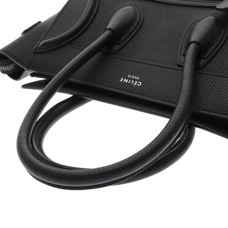 CELINE セリーヌ ラゲージ マイクロショッパー ブラック 189793 レディース ドラムカーフ ハンドバッグ Aランク 中古 銀蔵