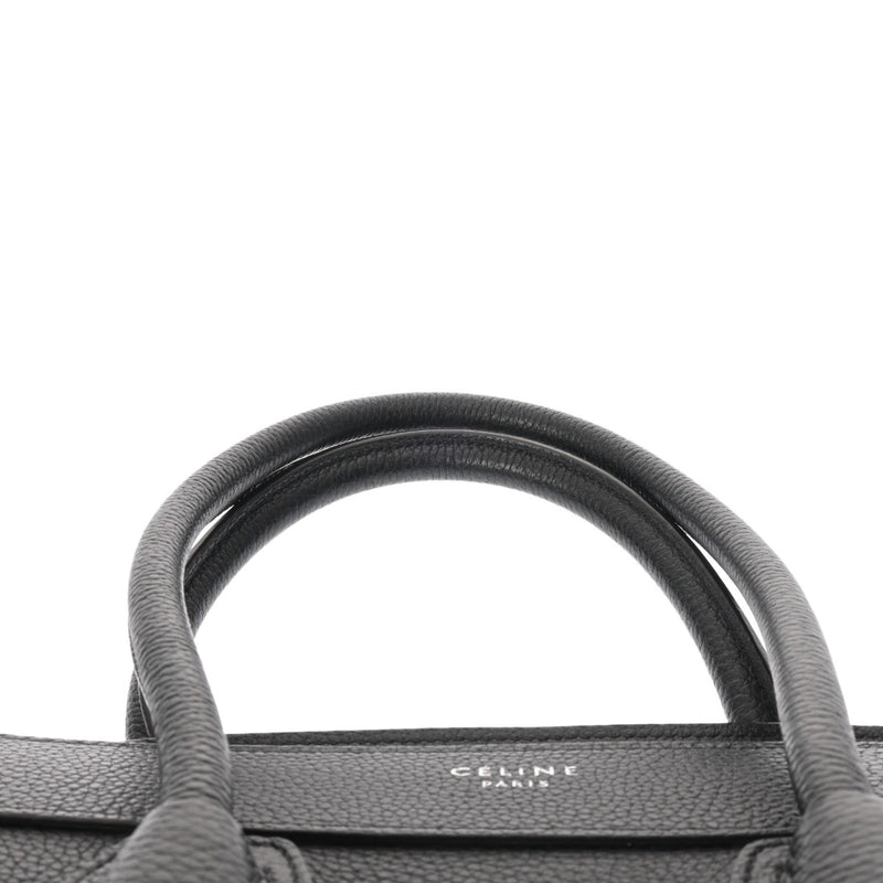 CELINE セリーヌ ラゲージ マイクロショッパー ブラック 189793 レディース ドラムカーフ ハンドバッグ Aランク 中古 銀蔵