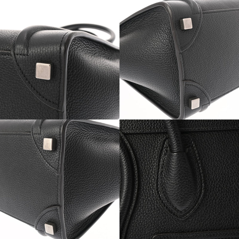 CELINE セリーヌ ラゲージ マイクロショッパー ブラック 189793 レディース ドラムカーフ ハンドバッグ Aランク 中古 銀蔵