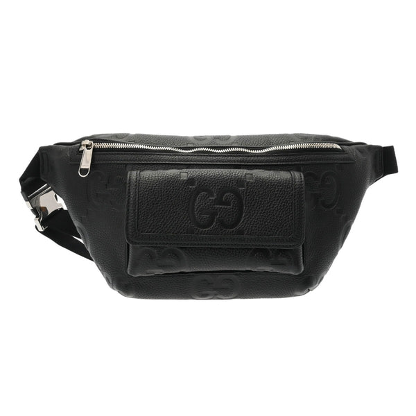 GUCCI グッチ GGエンボス ベルトバッグ ブラック 645093 メンズ レザー ウエストバッグ Aランク 中古 銀蔵