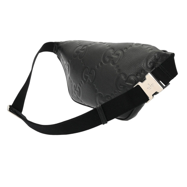 GUCCI グッチ GGエンボス ベルトバッグ ブラック 645093 メンズ レザー ウエストバッグ Aランク 中古 銀蔵