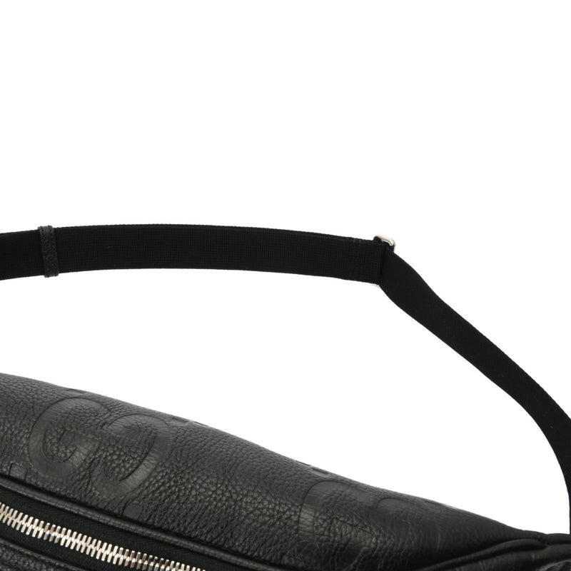GUCCI グッチ GGエンボス ベルトバッグ ブラック 645093 メンズ レザー ウエストバッグ Aランク 中古 銀蔵