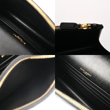 SAINT LAURENT サンローラン カサンドラ エンベロープ ブラック 742920 レディース レザー チェーンウォレット Aランク 中古 銀蔵