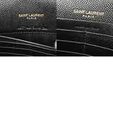 SAINT LAURENT サンローラン カサンドラ エンベロープ ブラック 742920 レディース レザー チェーンウォレット Aランク 中古 銀蔵