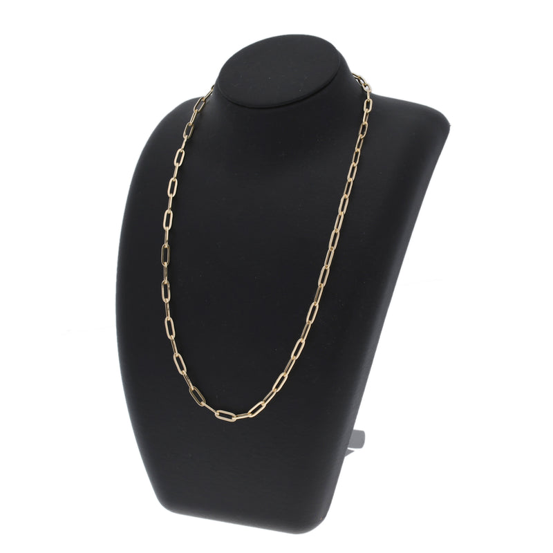 no brand ノーブランド 中空デザイン 50cm チェーン ゴールド ユニセックス K18イエローゴールド YG ネックレス 新品 銀蔵