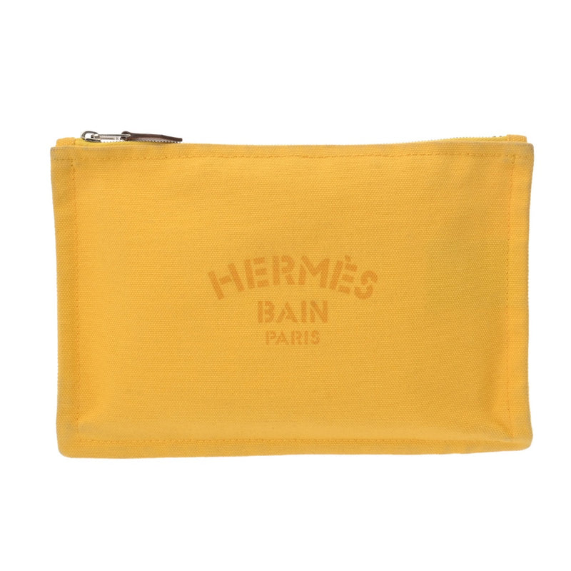 HERMES エルメス ヨッティング PM イエロー ユニセックス キャンバス ポーチ Bランク 中古 銀蔵