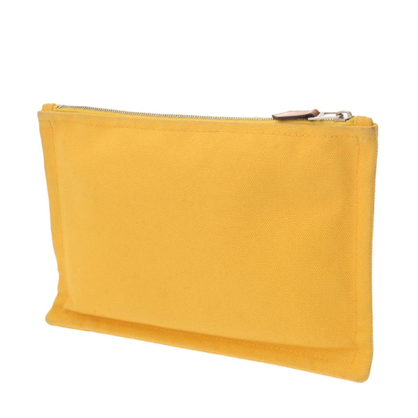 HERMES エルメス ヨッティング PM イエロー ユニセックス キャンバス ポーチ Bランク 中古 銀蔵