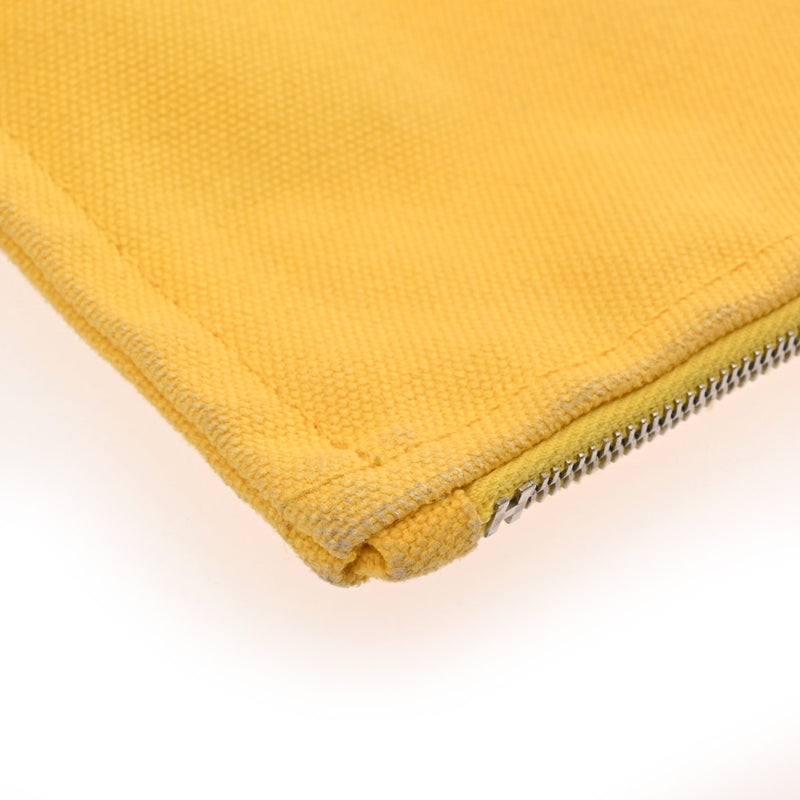 HERMES エルメス ヨッティング PM イエロー ユニセックス キャンバス ポーチ Bランク 中古 銀蔵