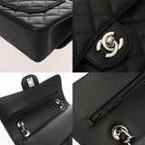 CHANEL シャネル マトラッセ クラシック スモールハンドバッグ 23cm ブラック A01113 レディース キャビアスキン ショルダーバッグ Aランク 中古 銀蔵