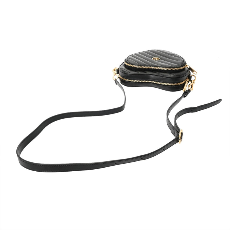 GUCCI グッチ インターロッキングG ハート型 ブラック 751628 レディース レザー ショルダーバッグ Aランク 中古 銀蔵