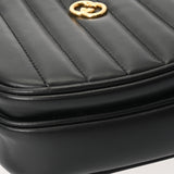 GUCCI グッチ インターロッキングG ハート型 ブラック 751628 レディース レザー ショルダーバッグ Aランク 中古 銀蔵