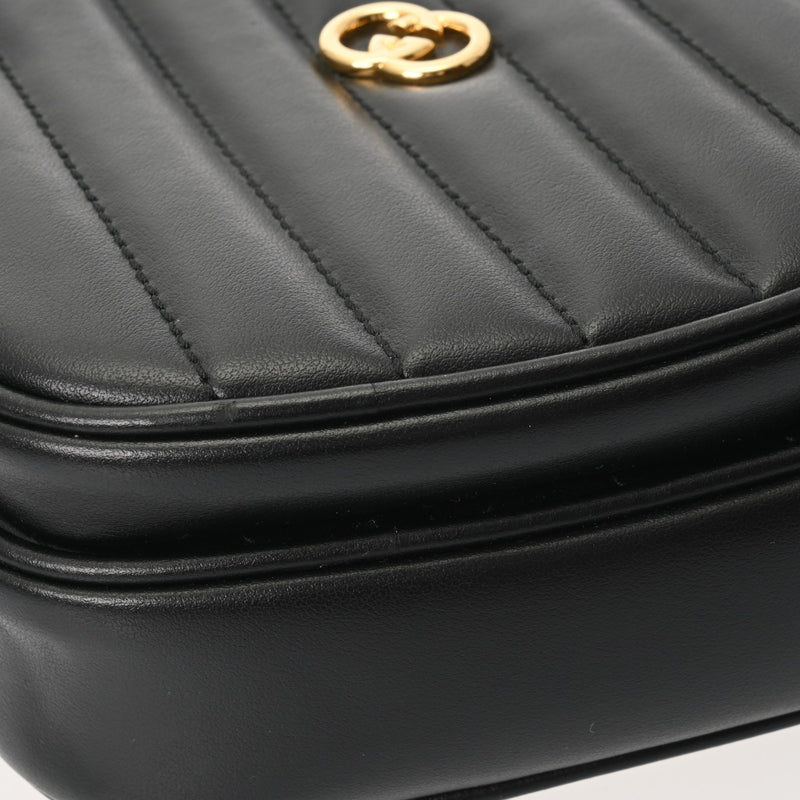 GUCCI グッチ インターロッキングG ハート型 ブラック 751628 レディース レザー ショルダーバッグ Aランク 中古 銀蔵
