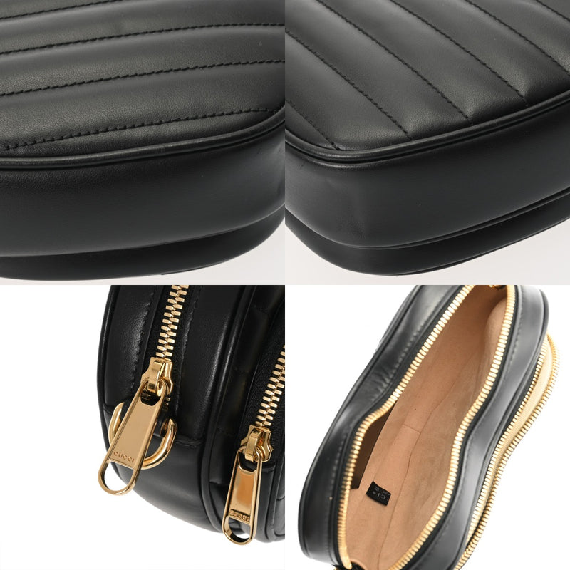 GUCCI グッチ インターロッキングG ハート型 ブラック 751628 レディース レザー ショルダーバッグ Aランク 中古 銀蔵