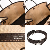 HERMES エルメス ガーデンパーティ TPM マロン □I刻印(2005年頃) レディース トワルアッシュ ブッフルスキッパー ハンドバッグ ABランク 中古 銀蔵