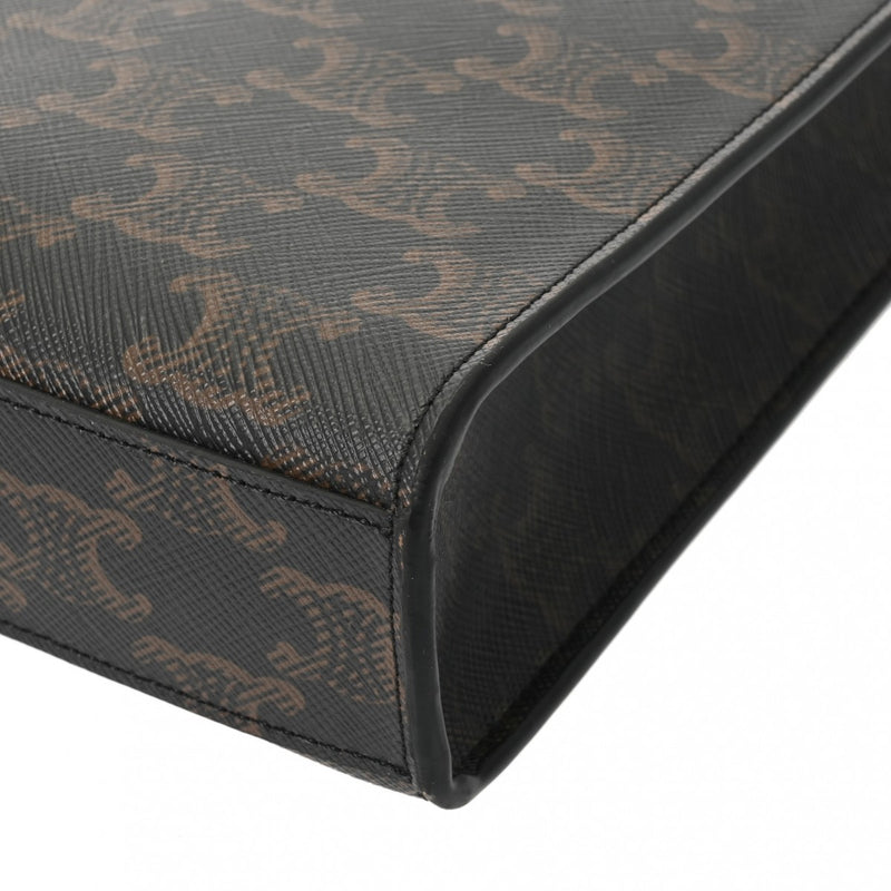 CELINE セリーヌ トリオンフキャンバス ミニ バーティカルカバ タン 194372BZK レディース レザー ハンドバッグ Aランク 中古 銀蔵