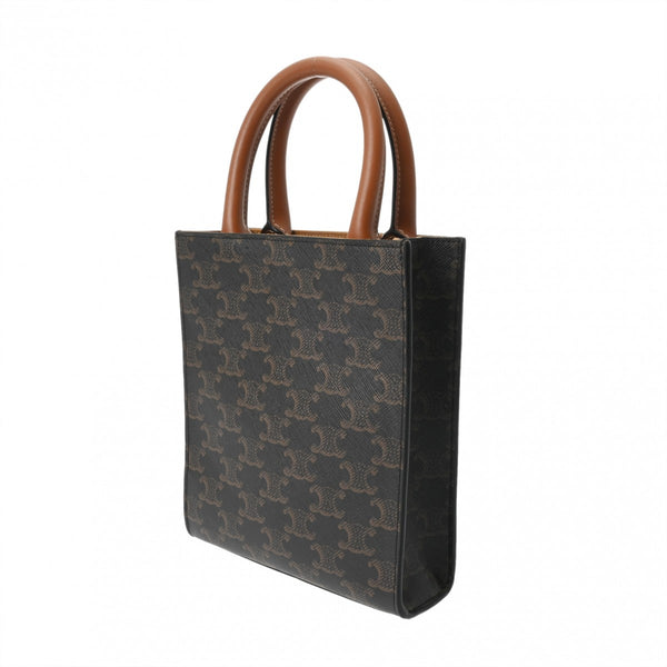 CELINE セリーヌ トリオンフキャンバス ミニ バーティカルカバ タン 194372BZK レディース レザー ハンドバッグ Aランク 中古 銀蔵