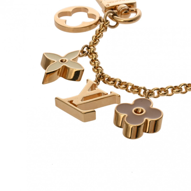 LOUIS VUITTON ルイヴィトン フルール ドゥ モノグラム バッグチャーム チェーン ゴールド M65111 ユニセックス GP キーホルダー ABランク 中古 銀蔵