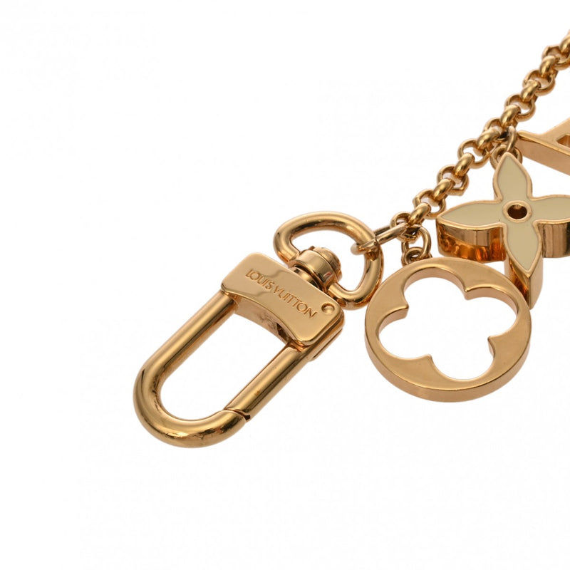 LOUIS VUITTON ルイヴィトン フルール ドゥ モノグラム バッグチャーム チェーン ゴールド M65111 ユニセックス GP キーホルダー ABランク 中古 銀蔵