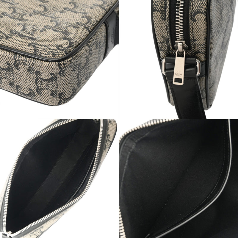 CELINE セリーヌ トリオンフ グレー 194502GED ユニセックス PVC レザー ショルダーバッグ Aランク 中古 銀蔵