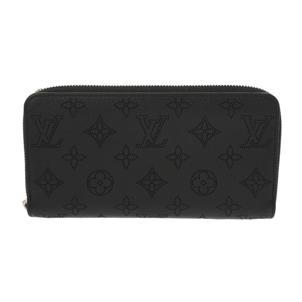LOUIS VUITTON ルイヴィトン モノグラムマヒナ ジッピーウォレット ノワール M61867 レディース レザー 長財布 ABランク 中古 銀蔵