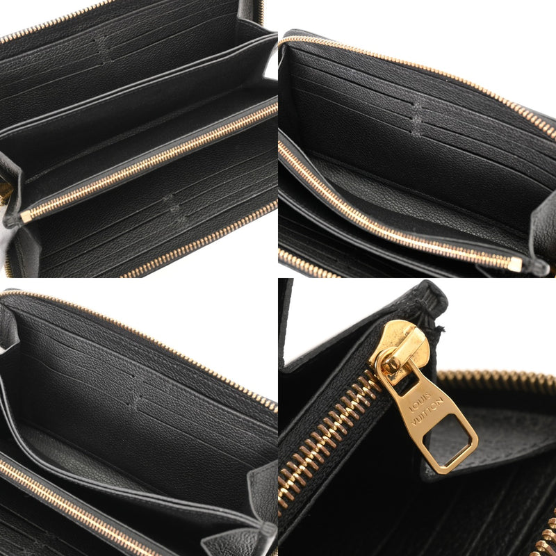 LOUIS VUITTON ルイヴィトン モノグラムアンプラント ジッピーウォレット ブラック/ベージュ M80481 レディース レザー 長財布 Bランク 中古 銀蔵