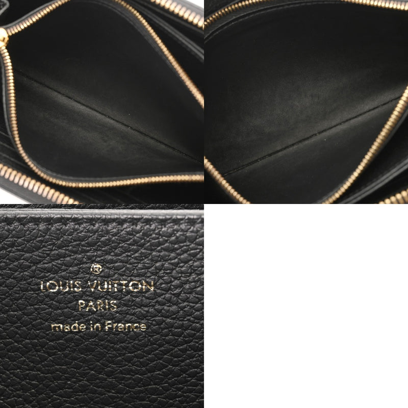 LOUIS VUITTON ルイヴィトン モノグラムアンプラント ジッピーウォレット ブラック/ベージュ M80481 レディース レザー 長財布 Bランク 中古 銀蔵