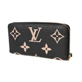 LOUIS VUITTON ルイヴィトン モノグラムアンプラント ジッピーウォレット ブラック/ベージュ M80481 レディース レザー 長財布 Bランク 中古 銀蔵