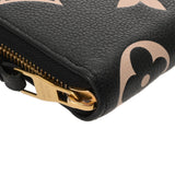 LOUIS VUITTON ルイヴィトン モノグラムアンプラント ジッピーウォレット ブラック/ベージュ M80481 レディース レザー 長財布 Bランク 中古 銀蔵
