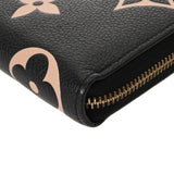 LOUIS VUITTON ルイヴィトン モノグラムアンプラント ジッピーウォレット ブラック/ベージュ M80481 レディース レザー 長財布 Bランク 中古 銀蔵