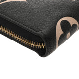 LOUIS VUITTON ルイヴィトン モノグラムアンプラント ジッピーウォレット ブラック/ベージュ M80481 レディース レザー 長財布 Bランク 中古 銀蔵
