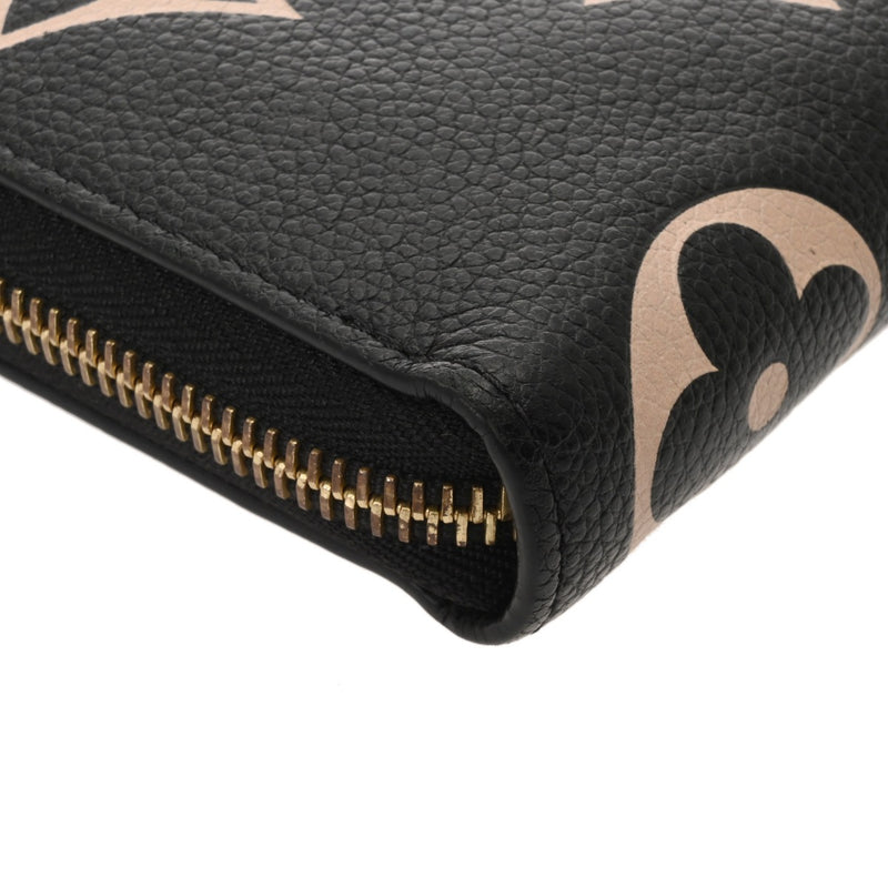 LOUIS VUITTON ルイヴィトン モノグラムアンプラント ジッピーウォレット ブラック/ベージュ M80481 レディース レザー 長財布 Bランク 中古 銀蔵